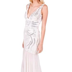 White beaded maxi dress